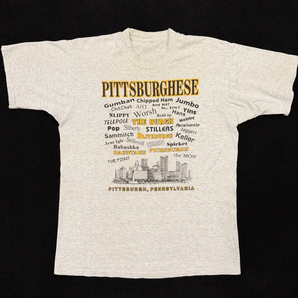 Vintage Pittsburgh Pittsburghese Lingo Shirt M/L Funny Definitions Tourist Gifts
